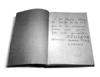 Ejemplar de la primera edición de Camino, impresa en Valencia en 1939